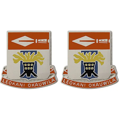 125th Signal Battalion Unit Crest (Leokani Okauwila) - Sold in Pairs