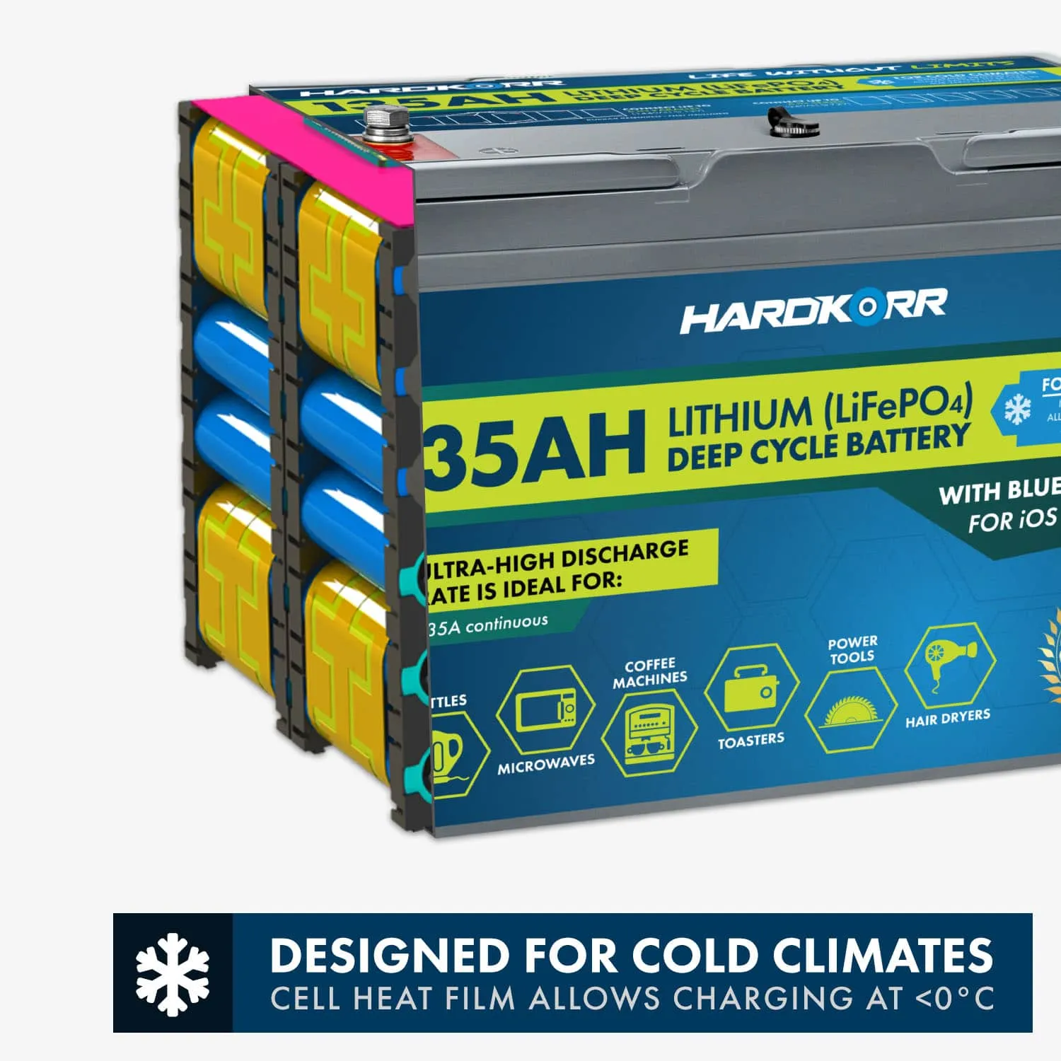 135Ah Cold Climate Lithium (LiFePO<sub>4</sub>) Deep Cycle Battery w/Bluetooth