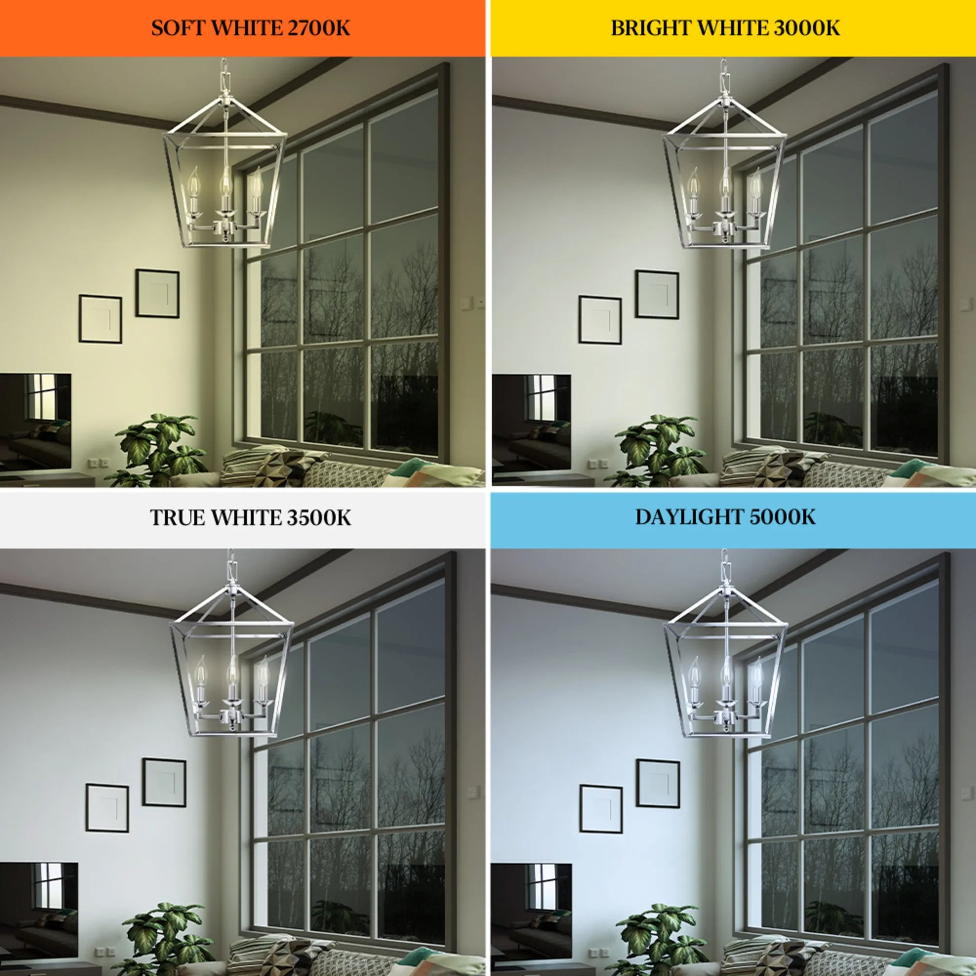 3.3W (40W Equivalent) Daylight White (5000K) E12 Base B10 White Filament LED Bulb (3-Pack)