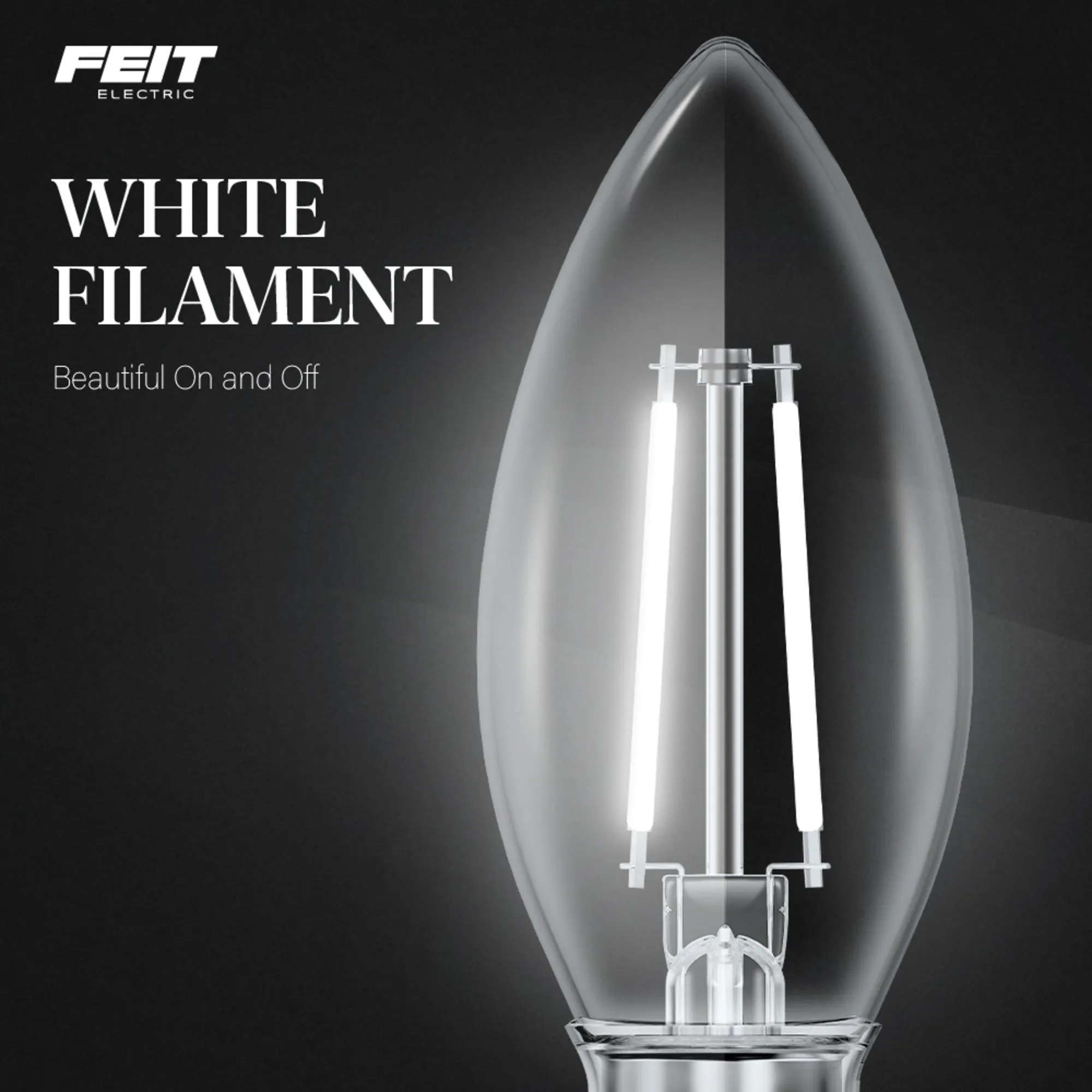 3.3W (40W Equivalent) Daylight White (5000K) E12 Base B10 White Filament LED Bulb (3-Pack)