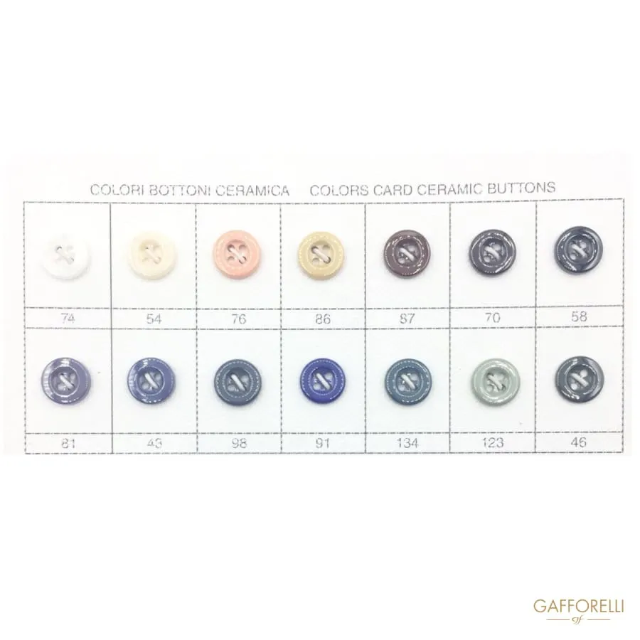 4 Holes Ceramic Faceted Buttons - 9197 Gafforelli Srl