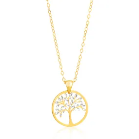 9ct Dicut 20mm Tree Of Life Pendant on 45cm Cable Chain 9Y