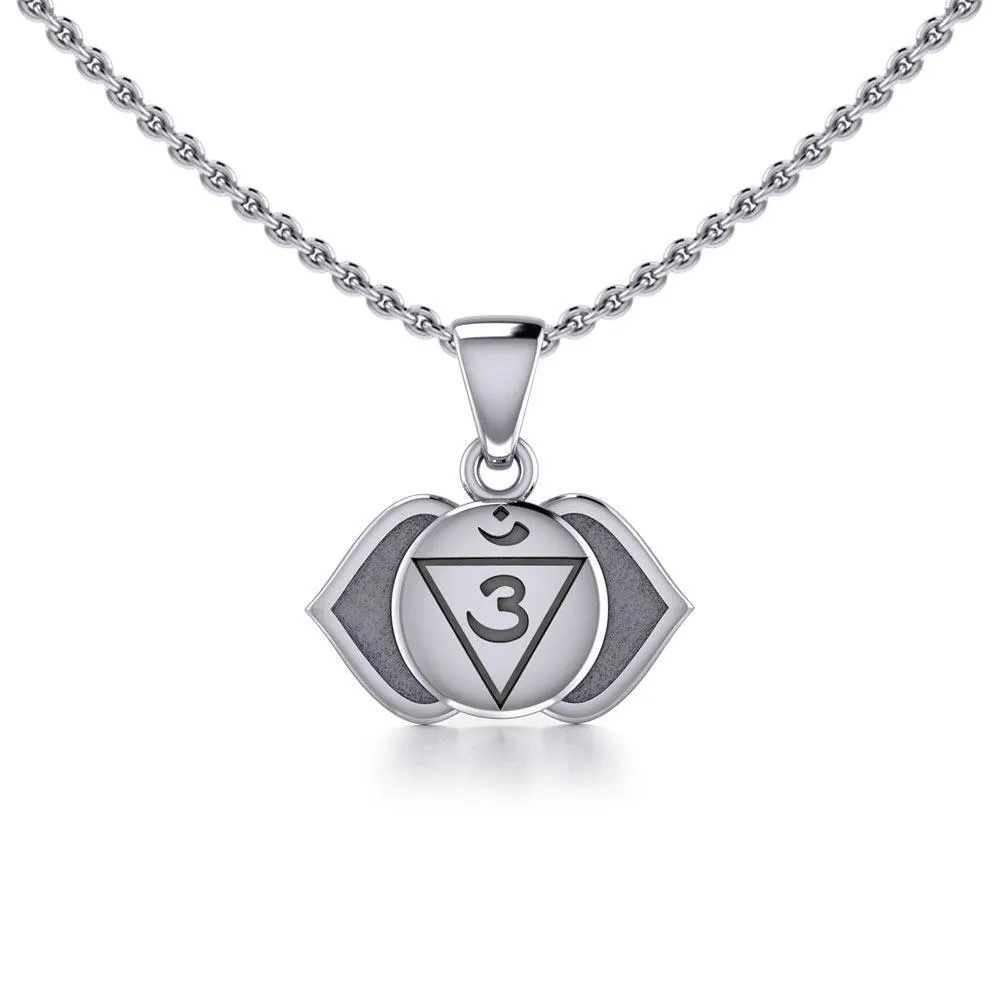 Ajna Third Eye Chakra Sterling Silver Pendant TPD5627