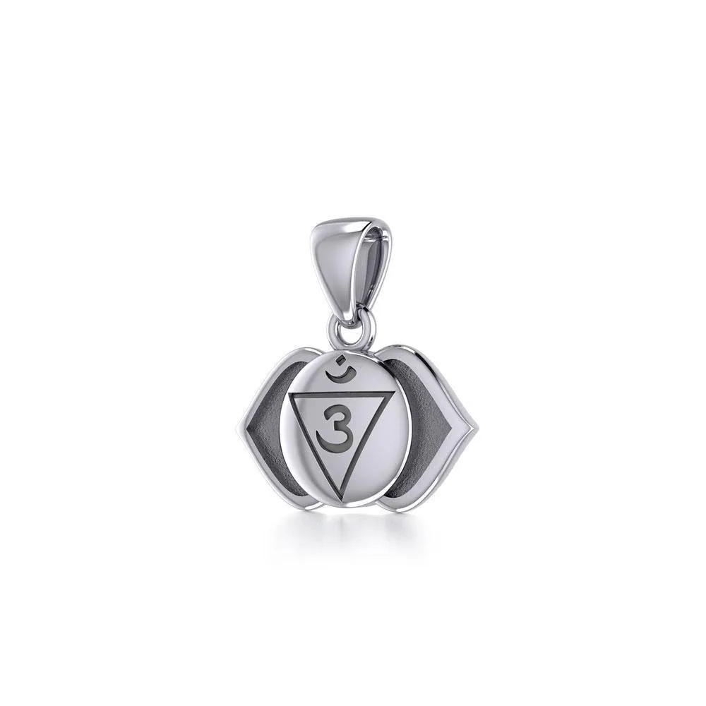 Ajna Third Eye Chakra Sterling Silver Pendant TPD5627