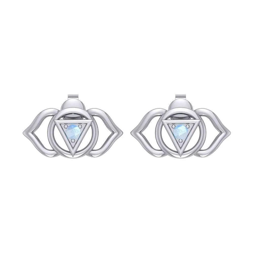 Ajna Third Eye Chakra Sterling Silver Post Earrings TER2042