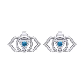 Ajna Third Eye Chakra Sterling Silver Post Earrings TER2042