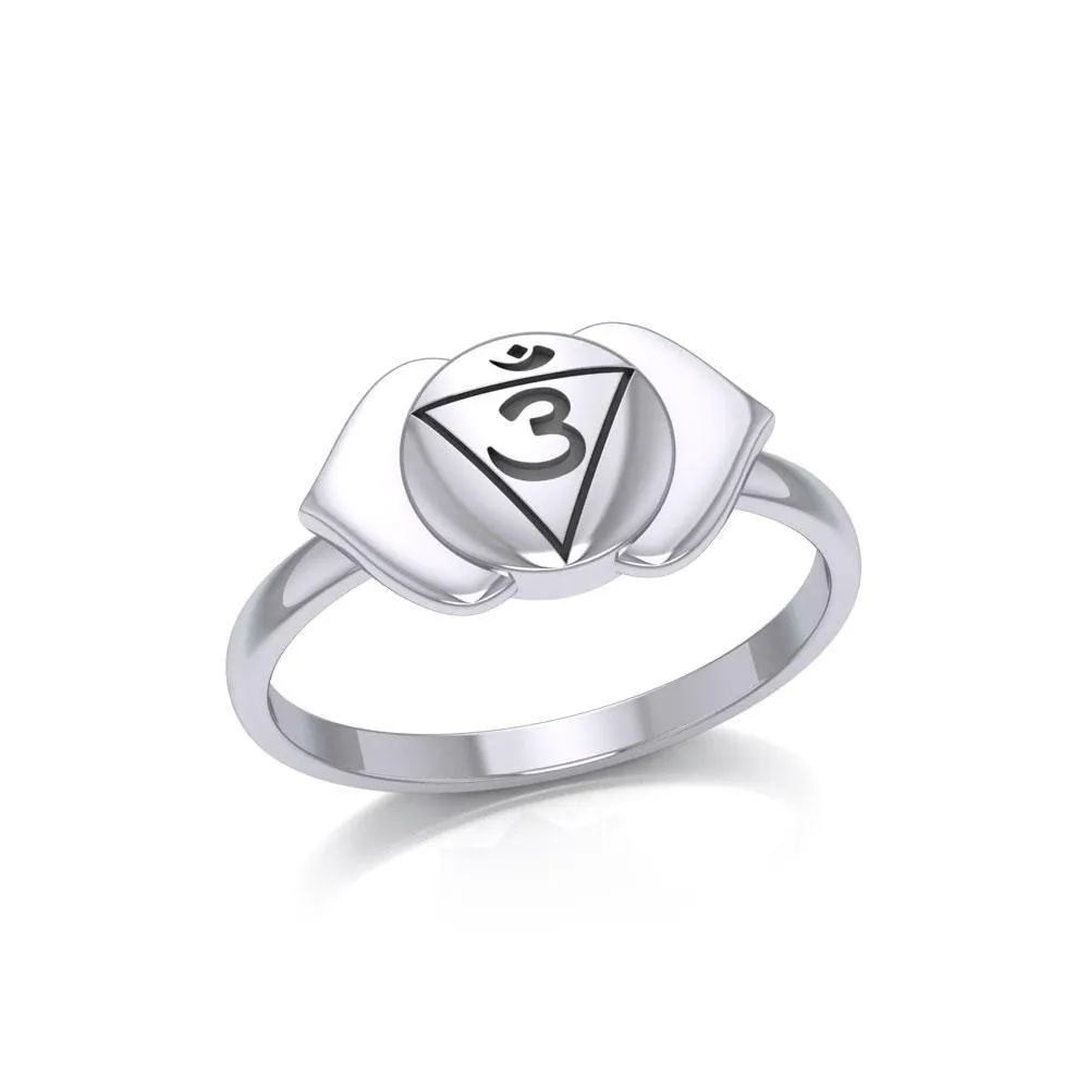 Ajna Third Eye Chakra Sterling Silver Ring TRI2041