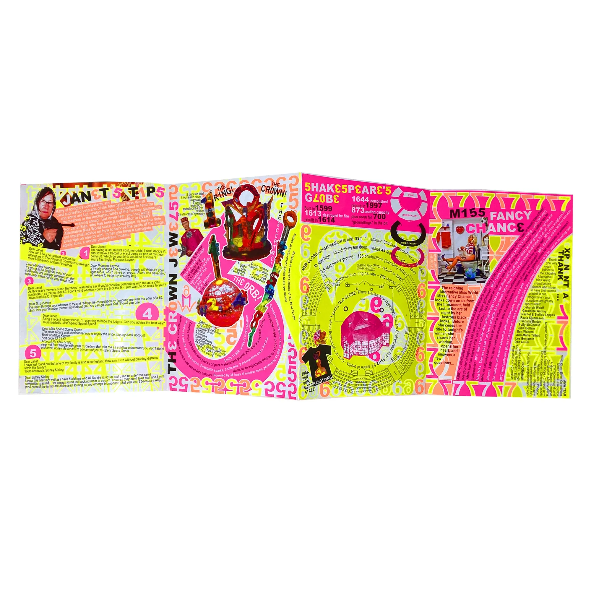 ALTERNATIVE MISS WORLD PAMPHLET - 2014 NEON NUMBERS