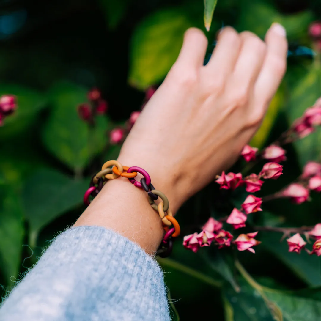 Autumn Rainbow Silver Bracelet