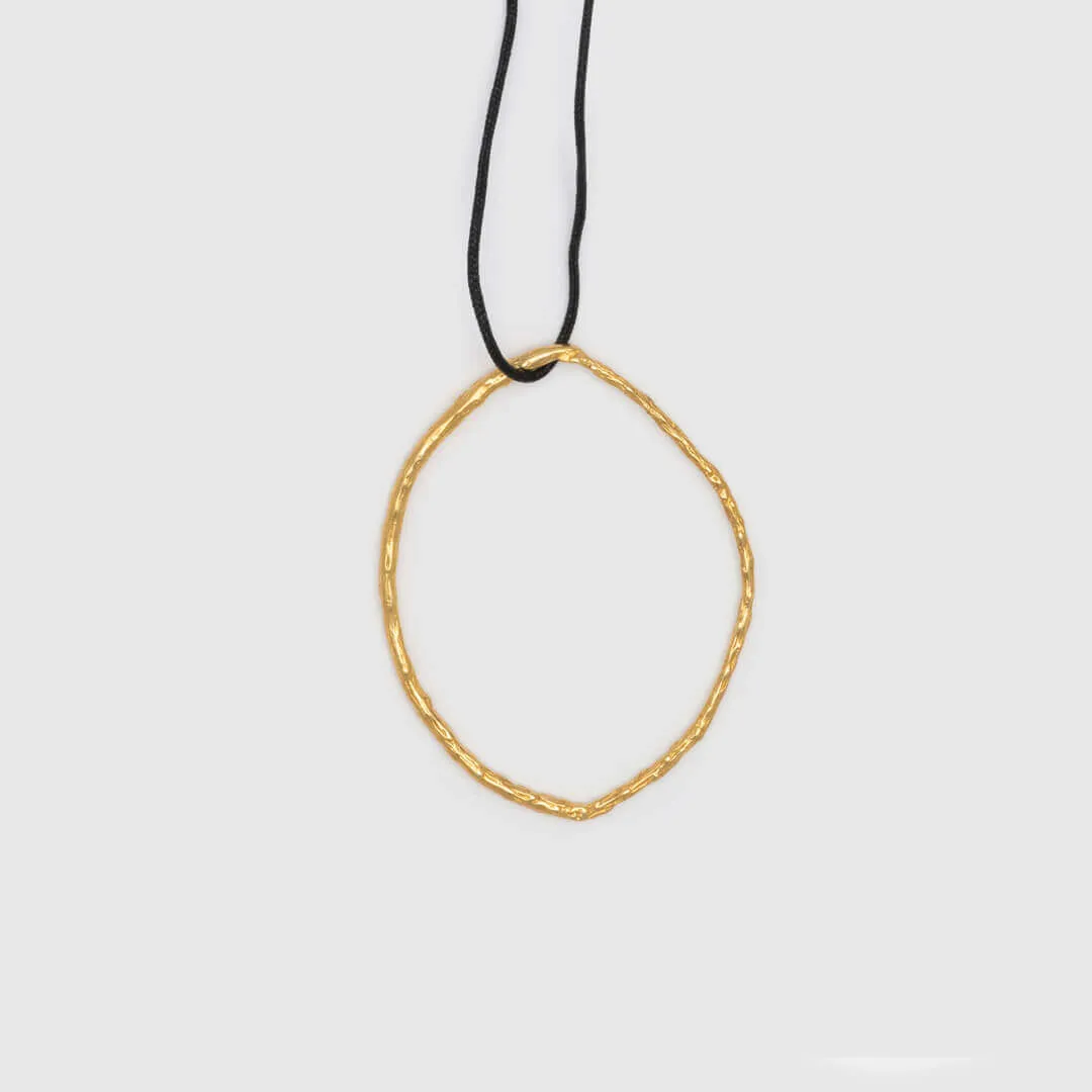 Branch hoop pendant - casual necklace - silver 925 - gold plated