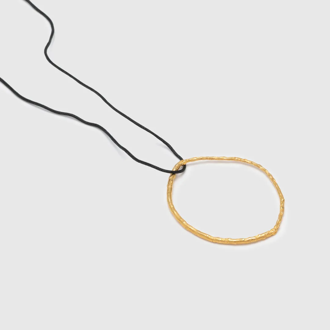 Branch hoop pendant - casual necklace - silver 925 - gold plated