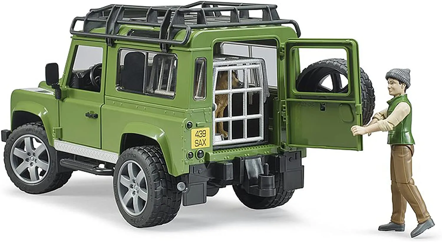 Bruder Land Rover Defender with Forester and Dog