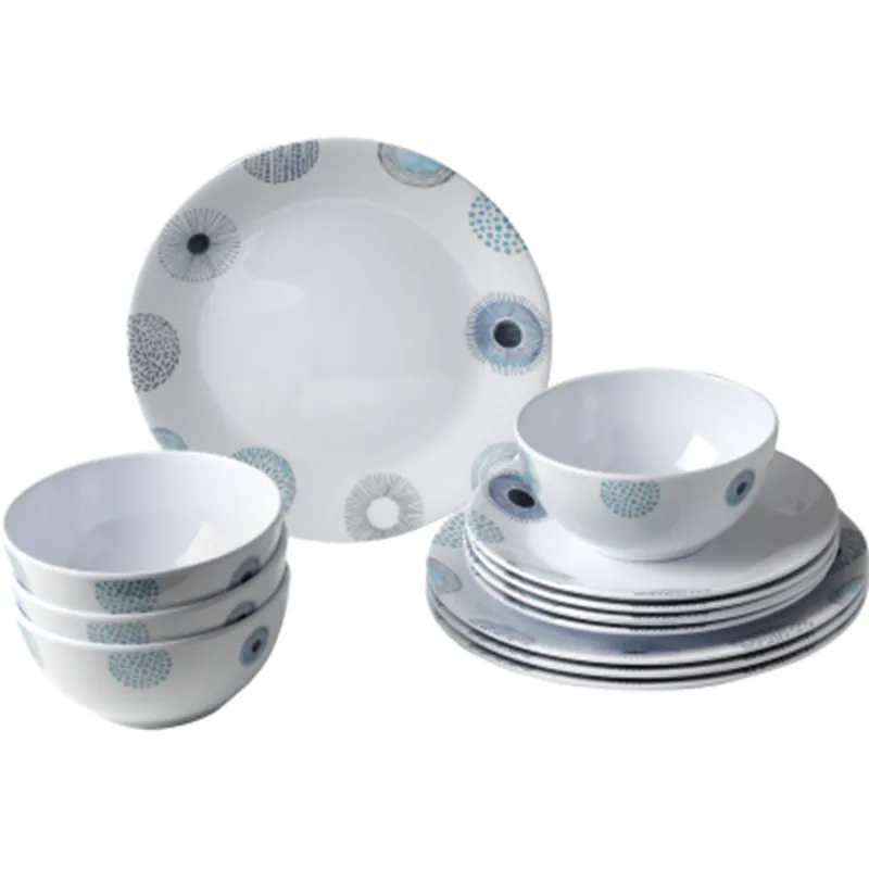 Brunner Deep Sea Midday 12 piece Melamine Dinner Set