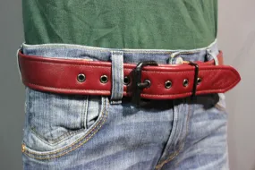 Burgundy Belt with black hardware