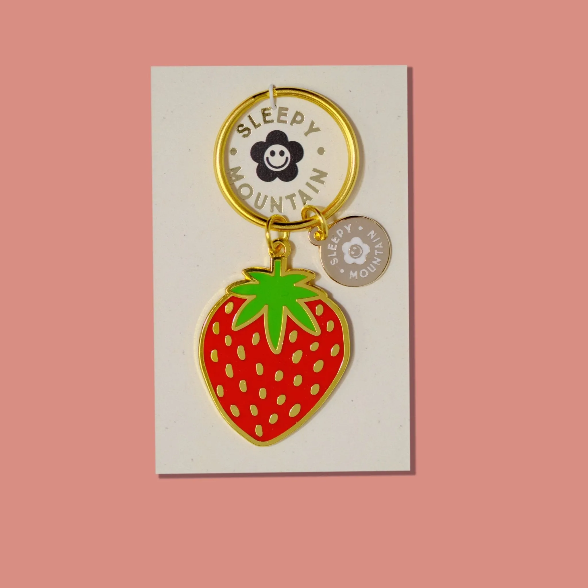 Cannabis Leaf Strawberry Keychain