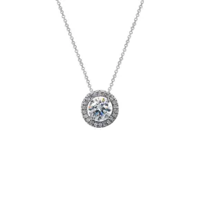 CARAT* London Sterling Silver Gwen Round Borderset Necklace