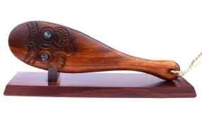 Carved Maori Patu on Stand