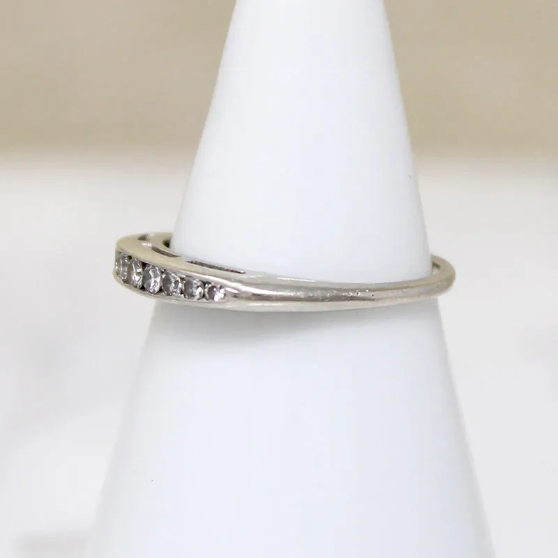 Channel Set Graduated Diamond Band in White Gold