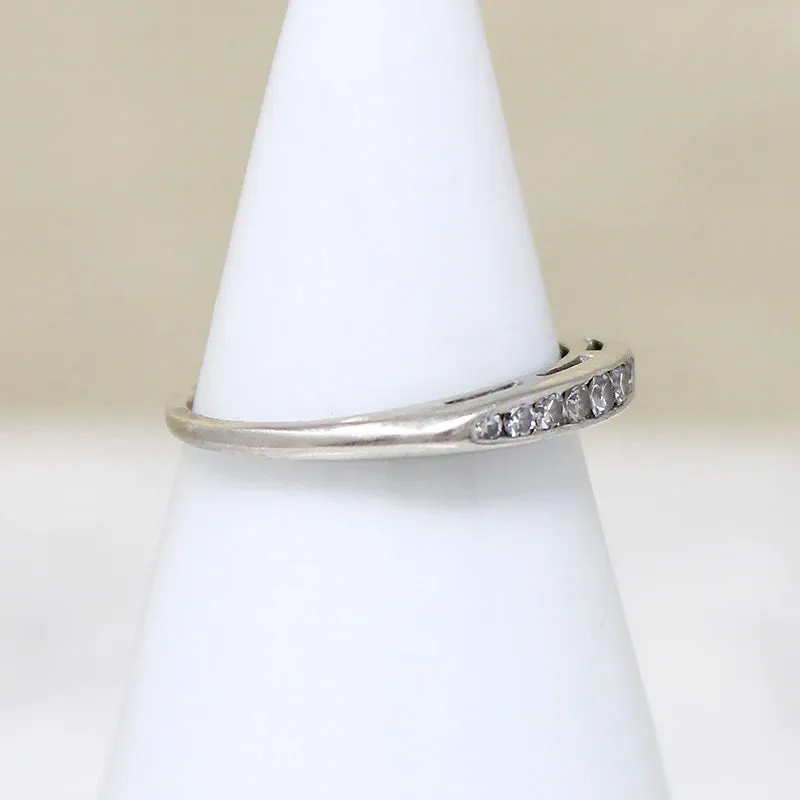 Channel Set Graduated Diamond Band in White Gold