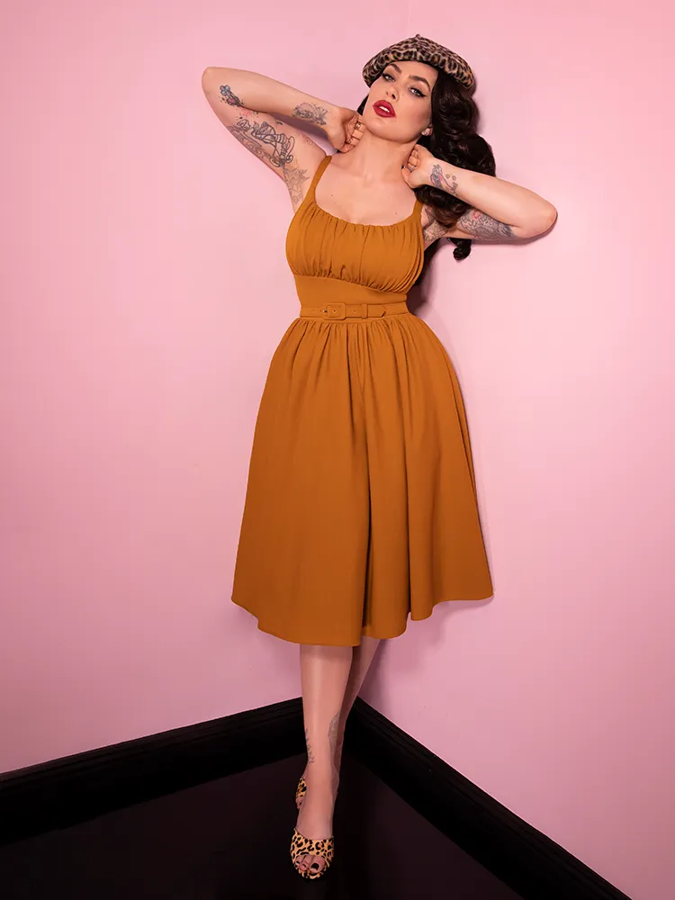 COMING BACK SOON - Ingenue Dress in Vintage Mustard - Vixen by Micheline Pitt