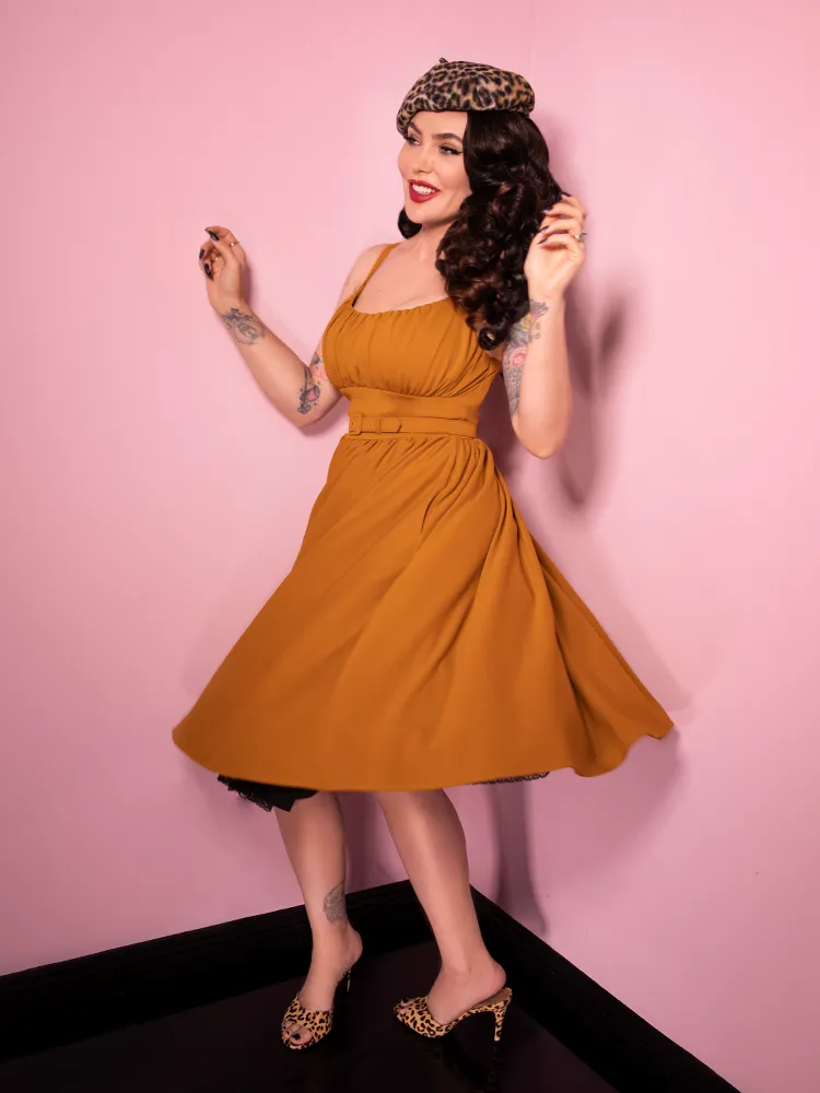 COMING BACK SOON - Ingenue Dress in Vintage Mustard - Vixen by Micheline Pitt