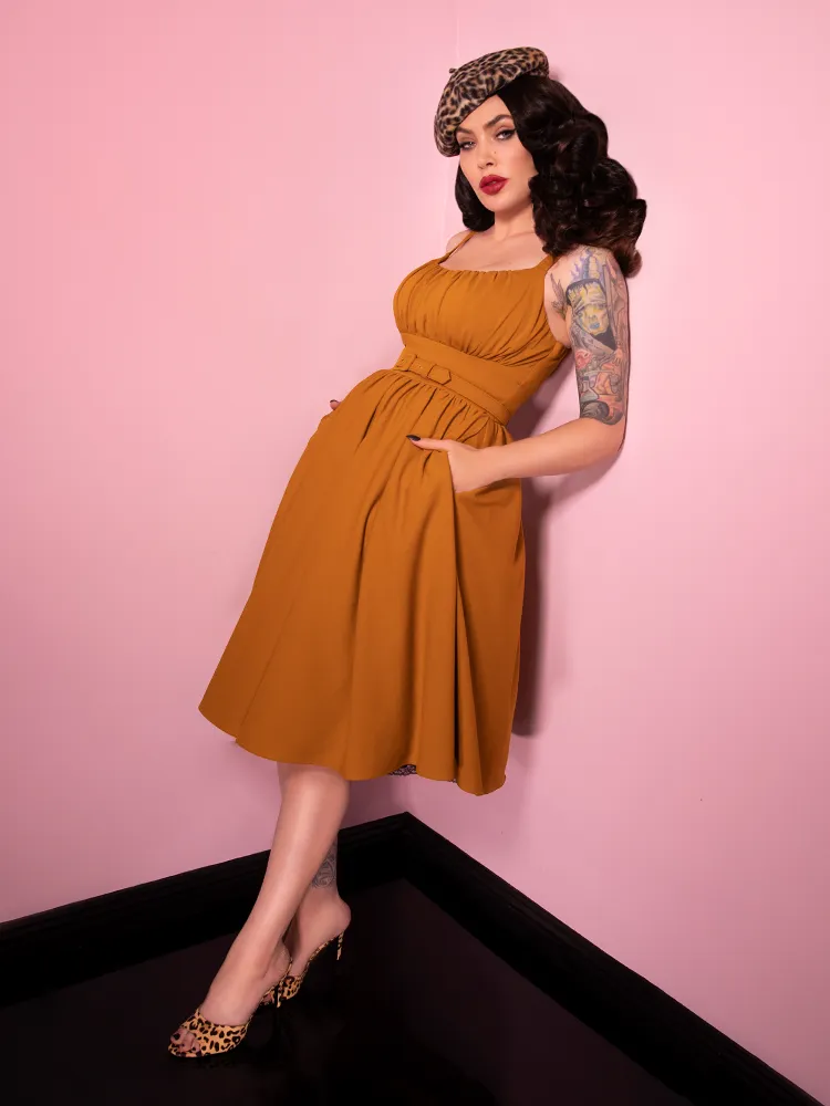 COMING BACK SOON - Ingenue Dress in Vintage Mustard - Vixen by Micheline Pitt