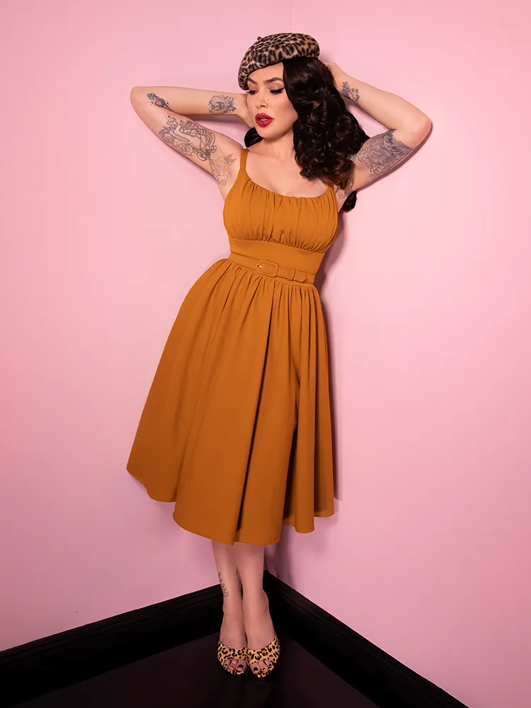 COMING BACK SOON - Ingenue Dress in Vintage Mustard - Vixen by Micheline Pitt