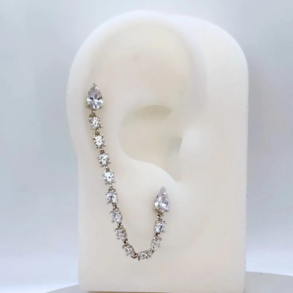 Connecting Drop Chain Earrings