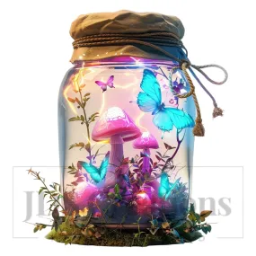 DTF Transfer - Mushroom Butterfly Jar