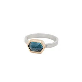 Ella - London Blue Hexagon Ring