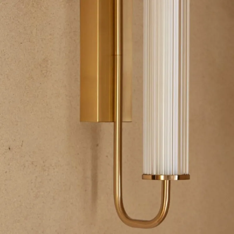 Elongated Fluted Glass Wall Light