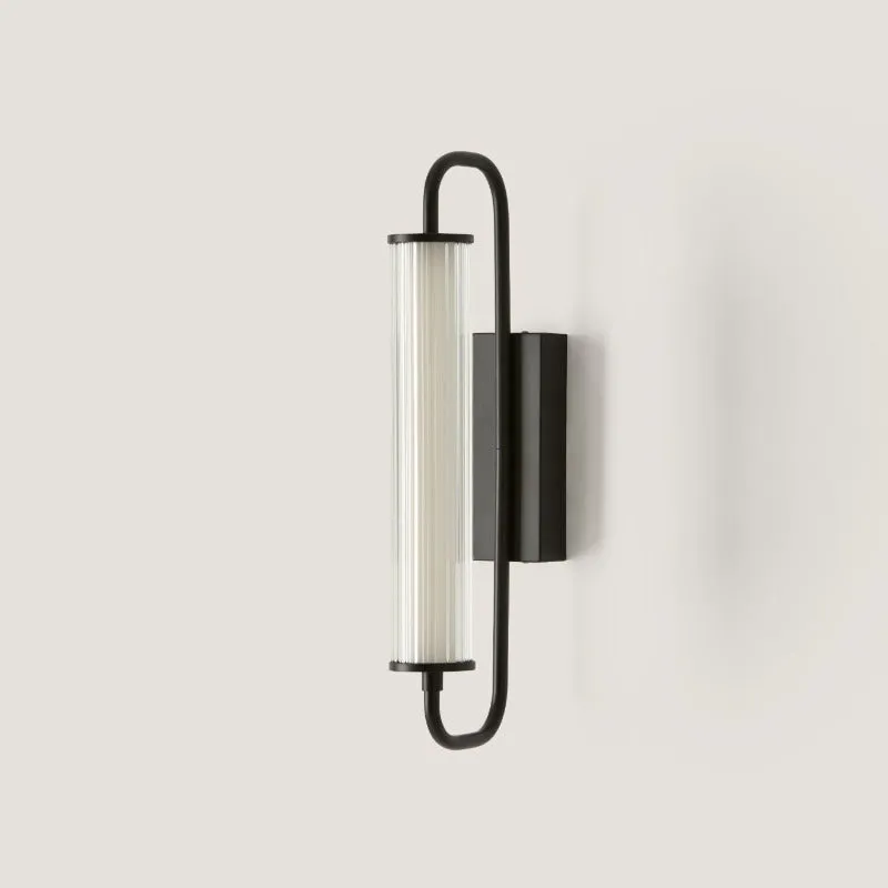 Elongated Fluted Glass Wall Light