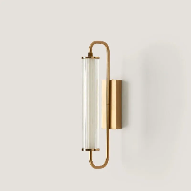 Elongated Fluted Glass Wall Light