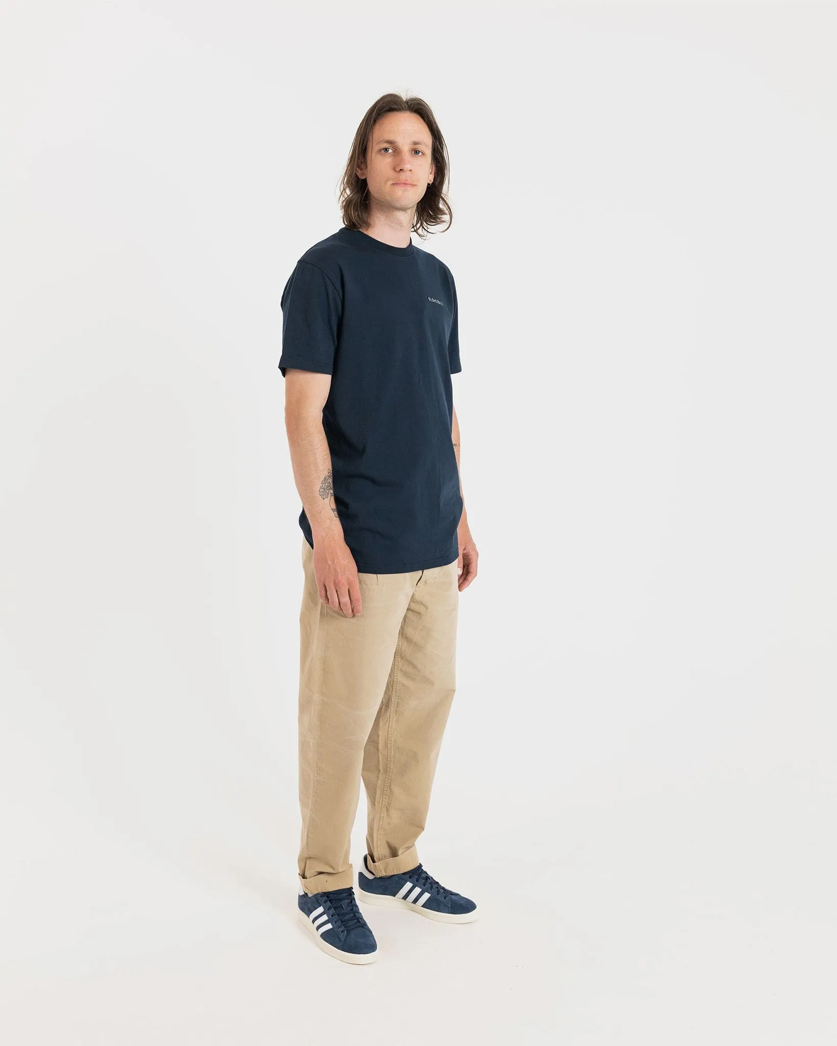 Embroidered Organic Cotton T-Shirt Navy