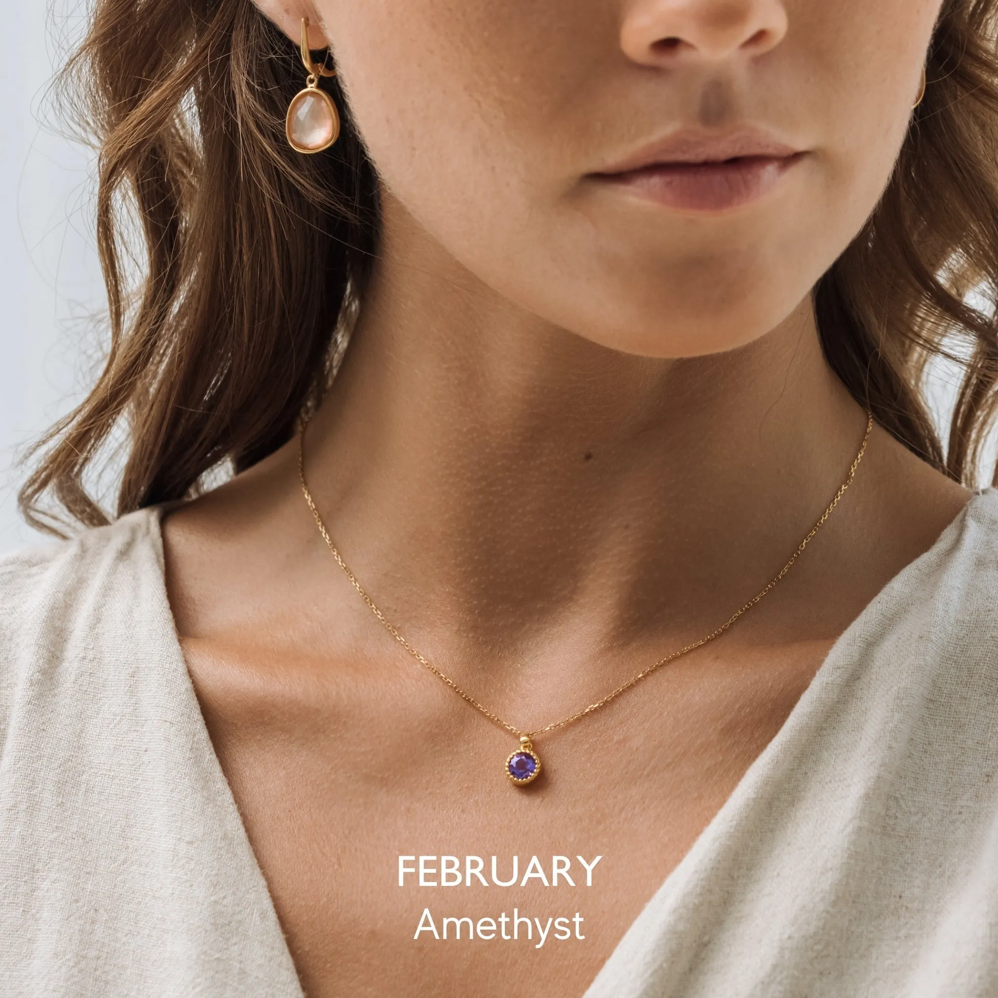 February Birthstone Necklace - Amethyst