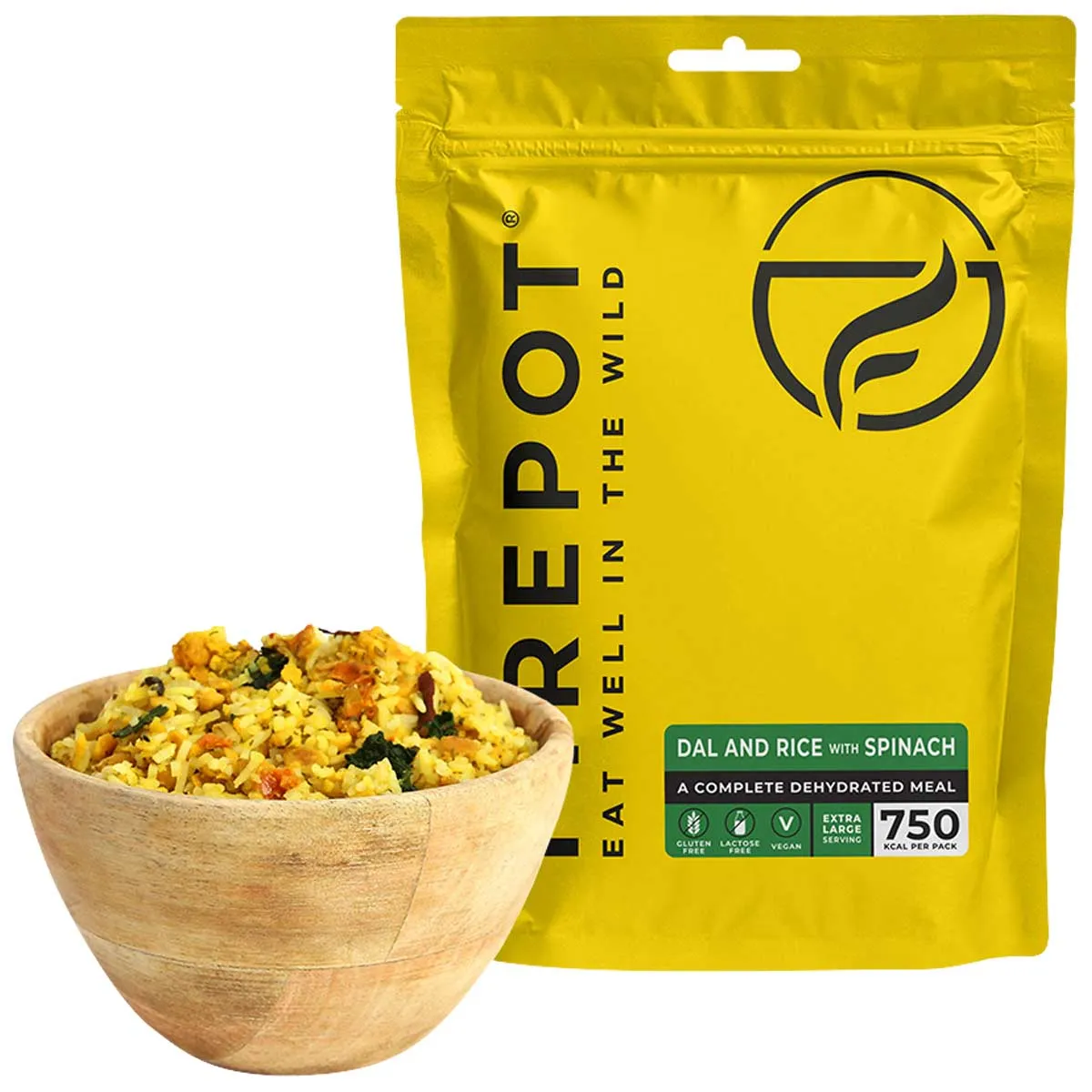 Firepot Dehydrated Meal Dal & Rice with Spinach - Vegan 500kcal / 750kcal