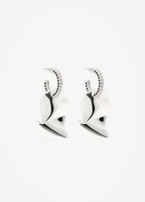 Folded Hoop Earring Maxi | Black and White