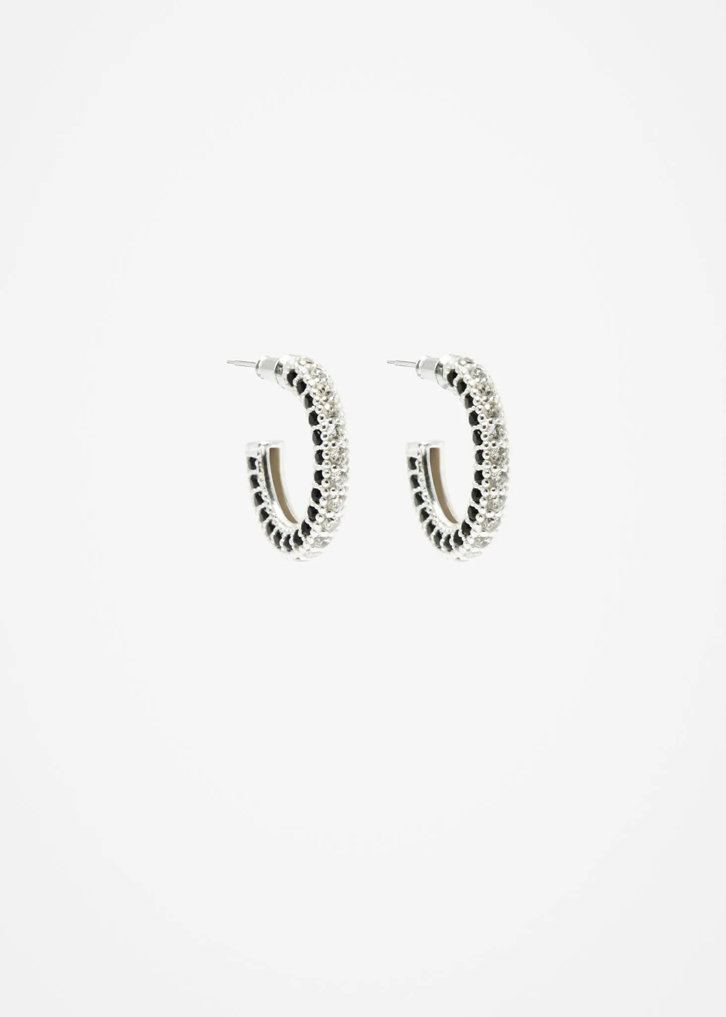 Folded Hoop Earring Maxi | Black and White