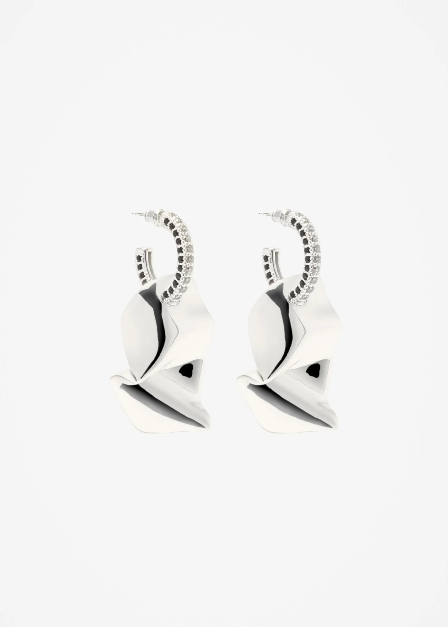 Folded Hoop Earring Maxi | Black and White