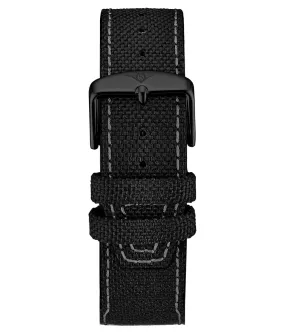 Genuine Canvas Leather Black 22mm Strap