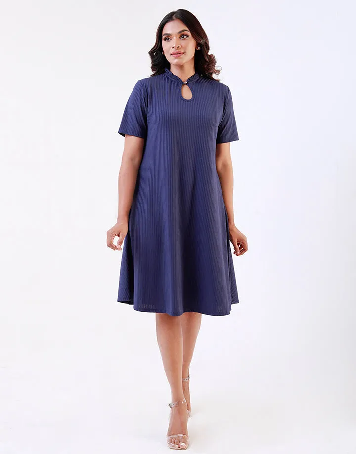 High Neck Dress with Front Keyhole