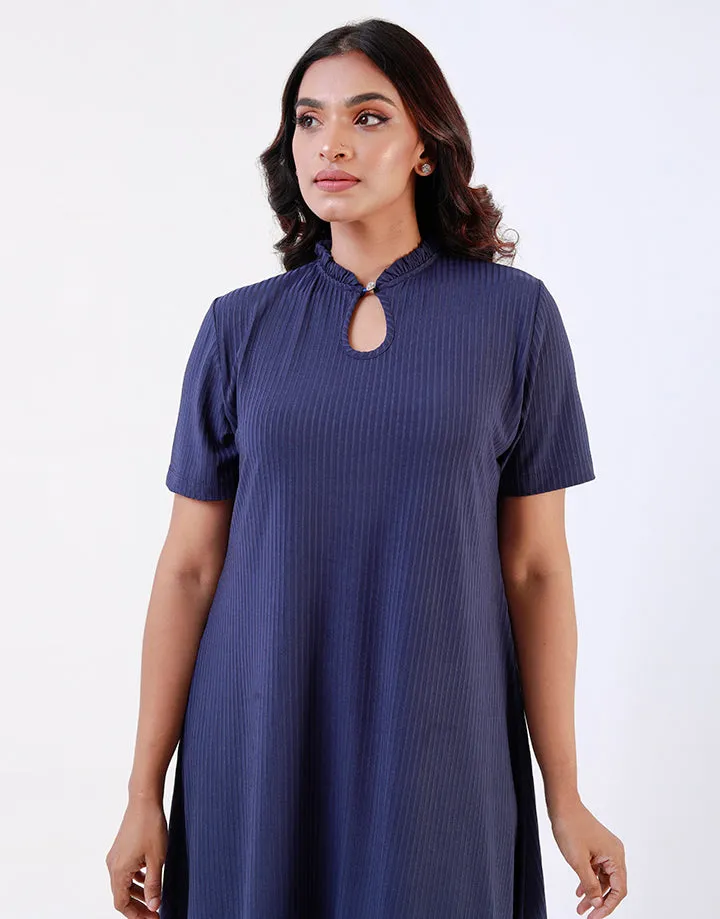 High Neck Dress with Front Keyhole