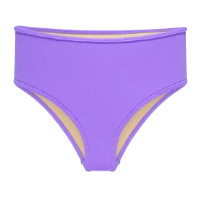 HIGH-WAISTED TERRY BIKINI BOTTOM "SAMUN" IN PURPLE