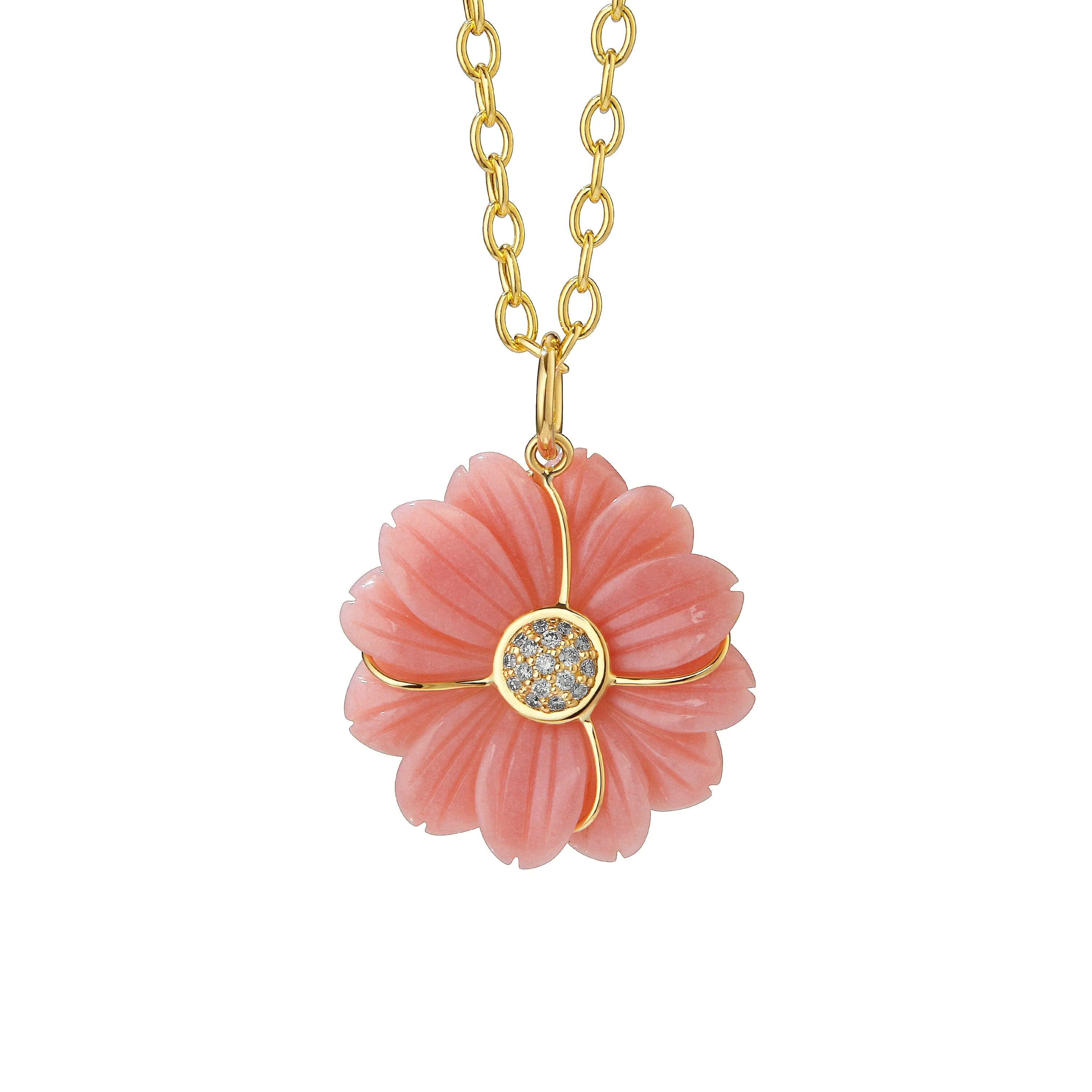 Jardin Pink Opal Flower Pendant