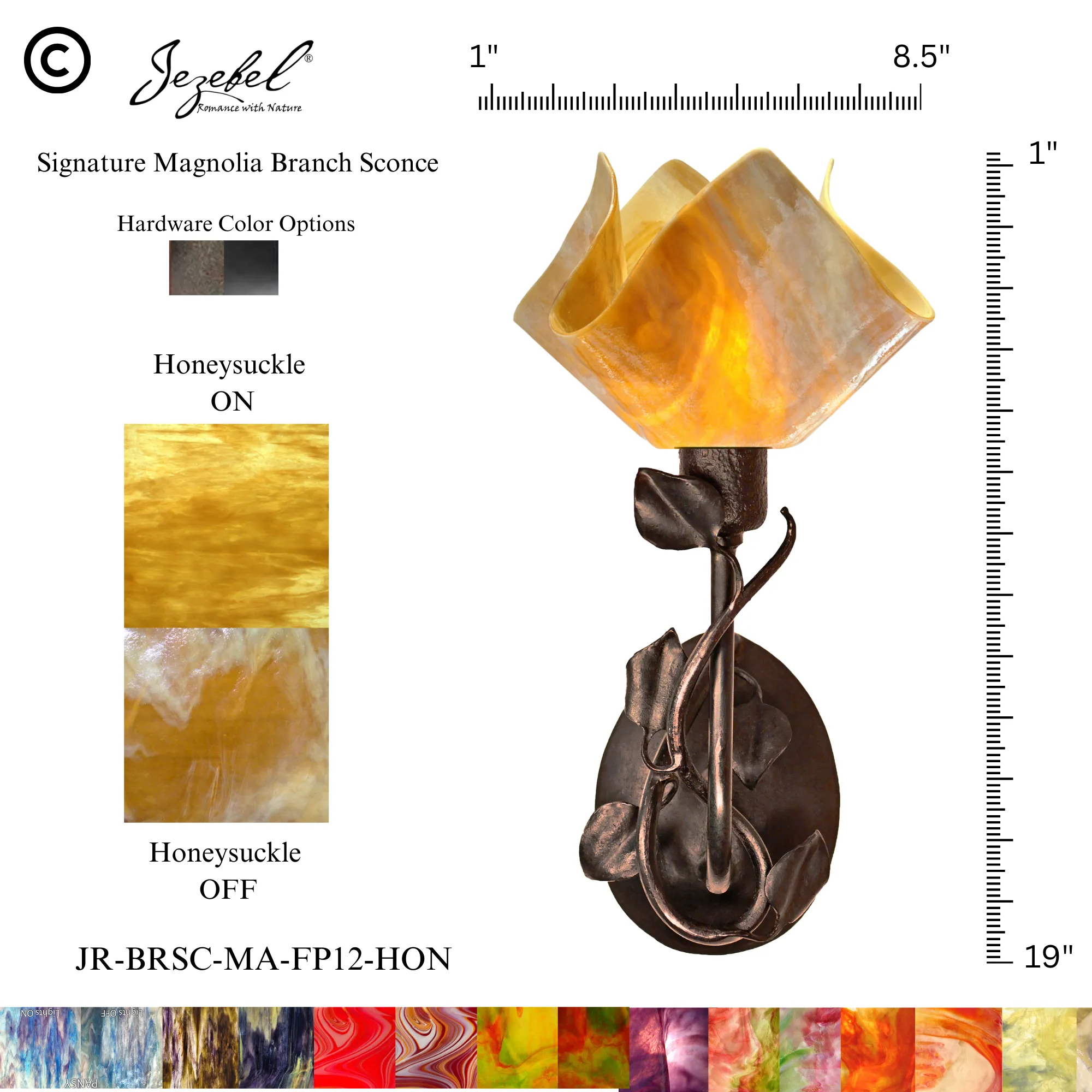 Jezebel® Magnolia Sconce, Flame Style