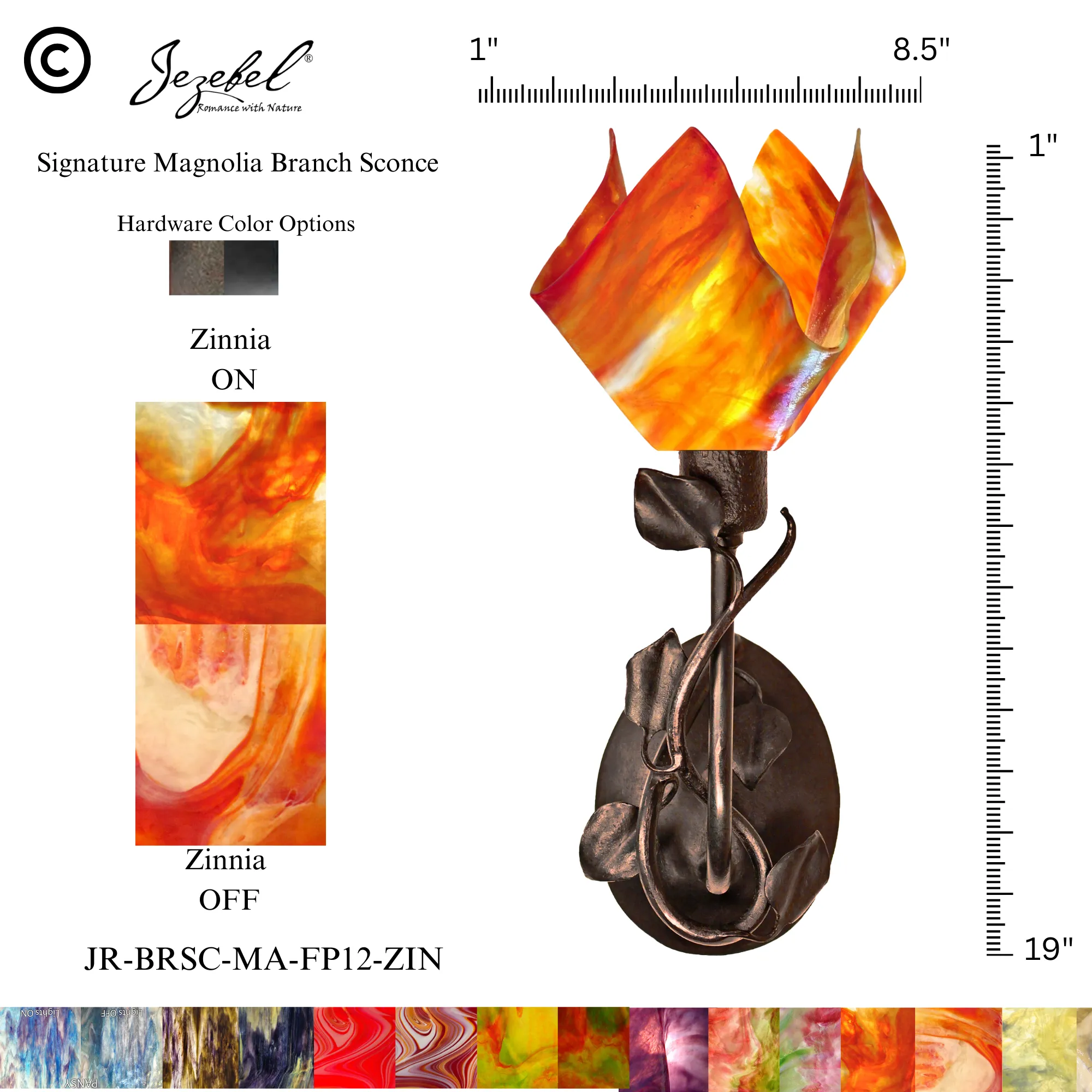 Jezebel® Magnolia Sconce, Flame Style