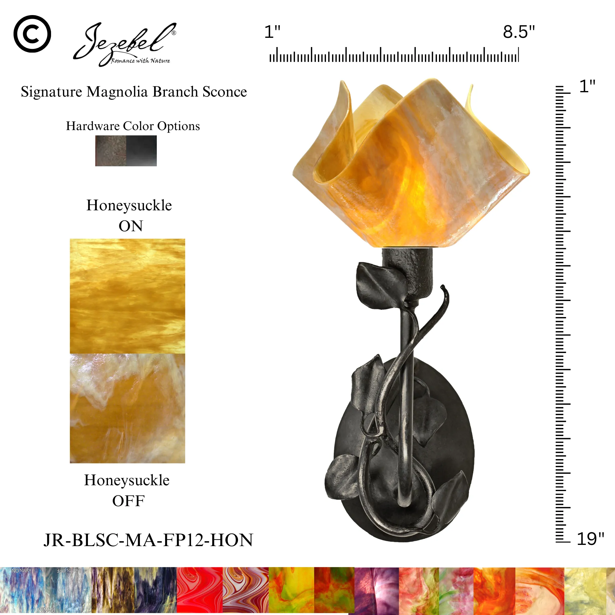 Jezebel® Magnolia Sconce, Flame Style