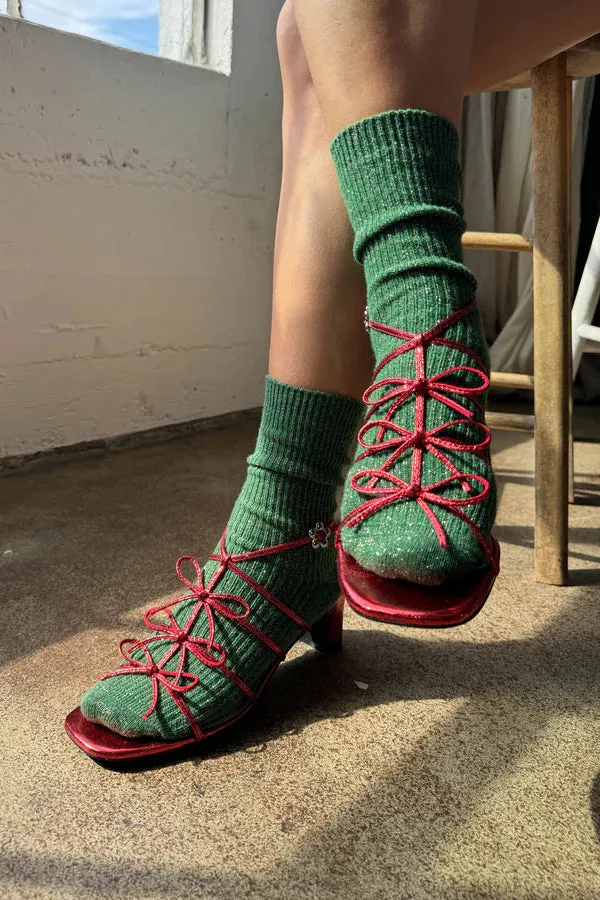 Le Bon Shoppe Winter Sparkle Evergreen Socks