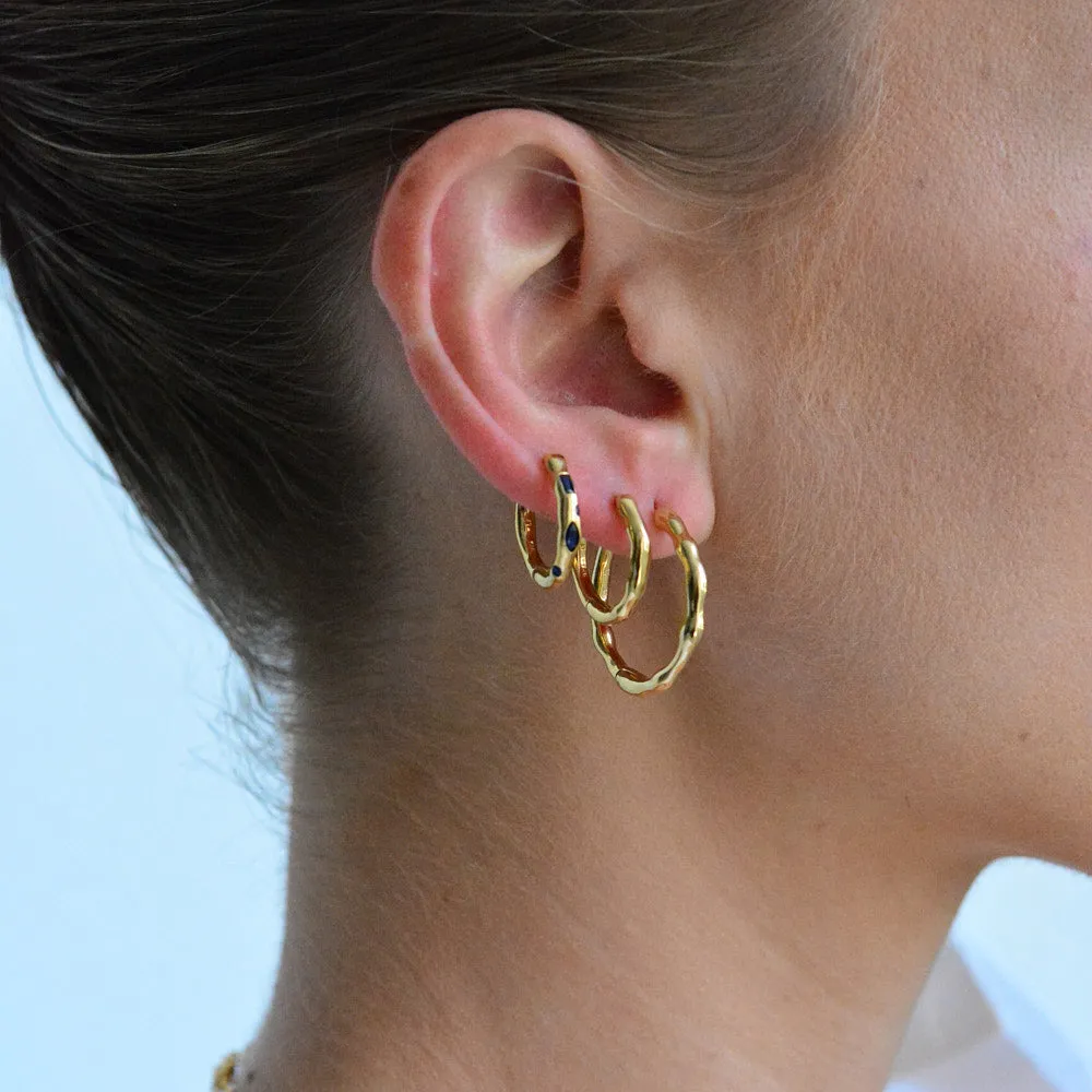 Linda Tahija Relic Max Hoop Earrings, Gold or Silver