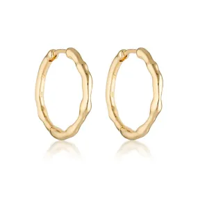 Linda Tahija Relic Max Hoop Earrings, Gold or Silver